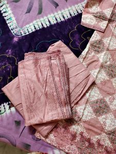 Elegant Pink Printed Kurta Set