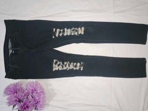 Distressed Black Jeans