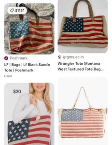 American Flag Tote Bag