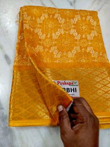 Elegant Yellow Saree(DOLA SILK)