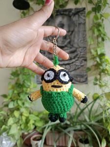 Crochet Handmade Minion Keychain