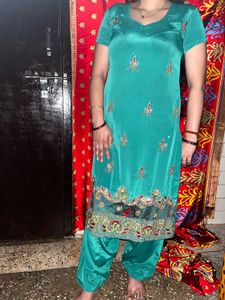 Teal Embroidered Salwar Kameez