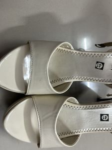 White Denill Heels - Size 41