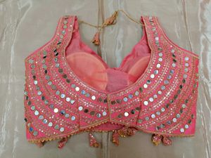 Rose Mirror And Sequins Work Blouse