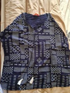 Patterned Blue Top