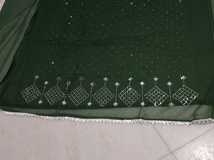 Green Embellished Suit Set