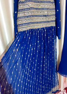 Navy Blue Embroidered Kurta Set