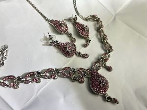 Pink&amp;silver Stone Necklace ❤️