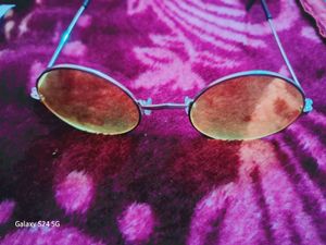 29K Unisex Round Yellow Silver Frame Sunglassess