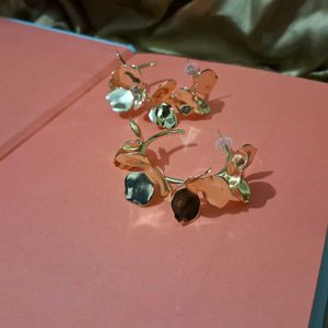 Gold Floral Hoop Earrings