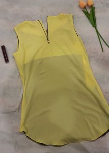 Yellow Crepe Beachy Top