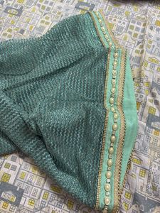 Elegant Green Embellished Saree