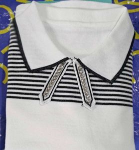 Korean Rhinestone Crop Top