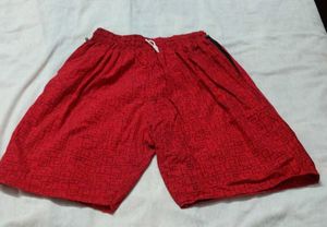 Red Patterned Shorts