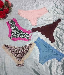 Bundle of 5 Imported Women&#39;s Silk Panties