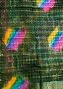 Bottle Green Colour Cotton Saree