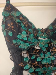 Floral Embroidered Bodysuit