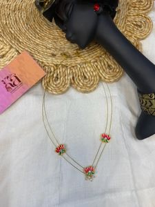Lotus Invisible Necklace With rice Pearls