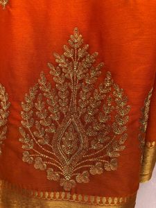 Elegant Orange Saree