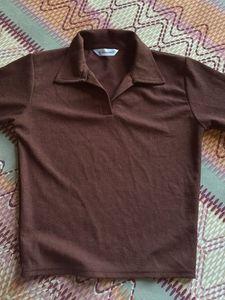 Brown Corduroy Long Sleeve Top