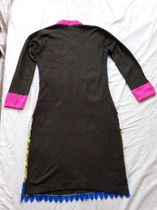 woolen multi Colorful Lace Kurti