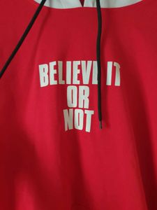 Red &amp; White Graphic Hoodie