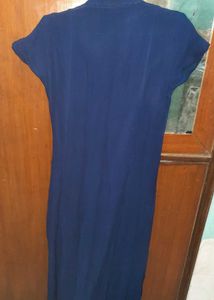 Embroidered Navy Blue Kurti