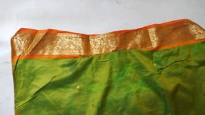 Beautiful Green &amp; Orange Color With Blouse