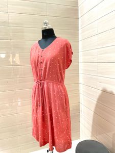 Pintresty🌸 Coral Polka Dot Dress