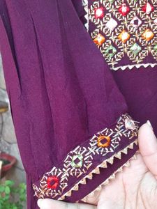 Wine color Kurta Pant Set