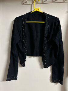 Black Embellished Cardigan