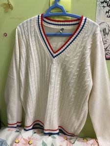 Cream V-Neck Sweater