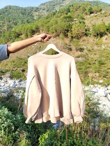 Beige Top With Loose Fit Sleeves