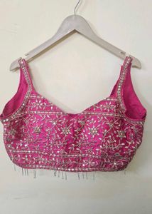 Hot Pink Embellished Crop Top/Blouse