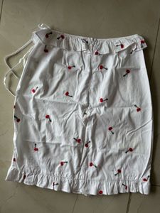 Cherry Embroidered Tie Frill Skirt, How When Wear