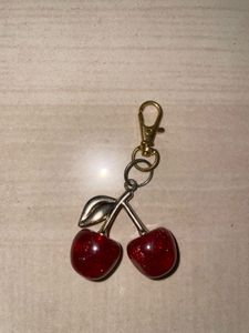 Sparkly Cherry Keychain