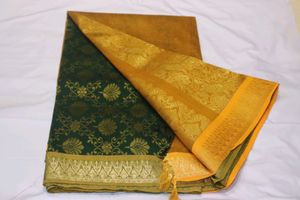 Green &amp; Gold Banarasi Saree