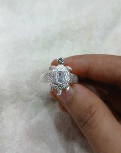 Silver Turtle Ring (Centre Stone Ocean Inspired)🩵