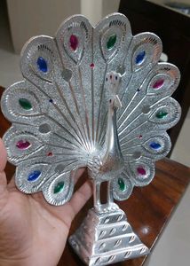 🦚Premium Aluminium Meenakari Peacock Figurine