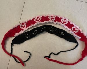 Crochet Heart Headbands combo of two