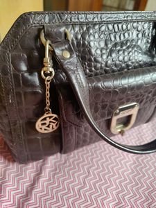 Original DKNY Crocodile Skin Bag In Chocolate Brow