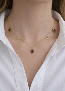 Celia Heartberry Charm Necklace Anti tarnish