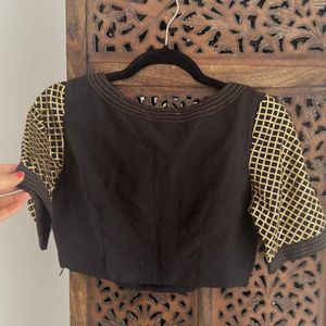 Brand New Without Tag India Black Sequin Blouse