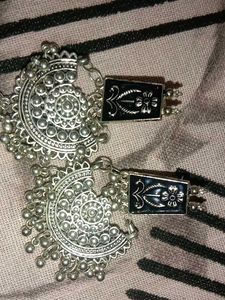 Silver Tone Dangle Earrings