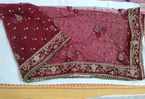 Maroon Velvet Bridal Lehenga