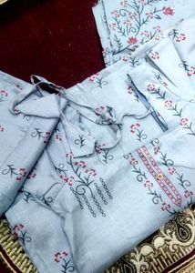 Floral Cement Dress Material