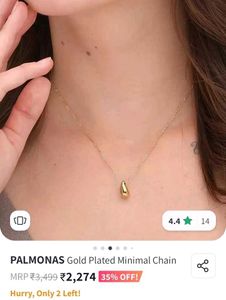 Palmonas Gold Plated Minimal Necklace