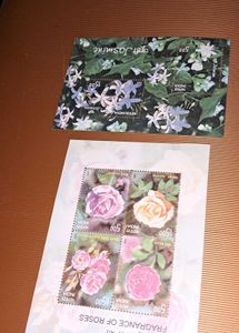 2Miniature sheets of scented postage stamps