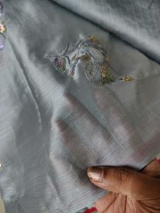 Grey Work Saree