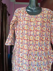 Cotton Kurti With Gota Lines